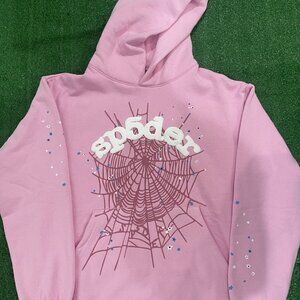 Sp5der Pink Web Hoodie